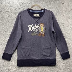 Teenie Weenie Women's Medium Sweatshirt Kate's‎ Life Embroidered Elbow Patches